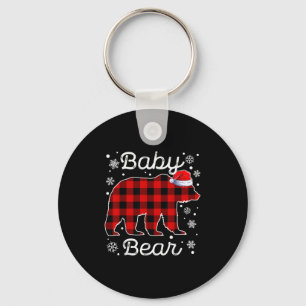 Baby Bear Christmas Pajamas Red Kariert Buffalo Fa Schlüsselanhänger