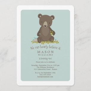 Baby Bear Cub Animal Thema Geburtstagsparty Einladung