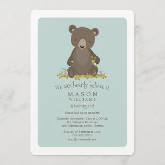 Baby Bear Cub Animal Thema Geburtstagsparty Einladung