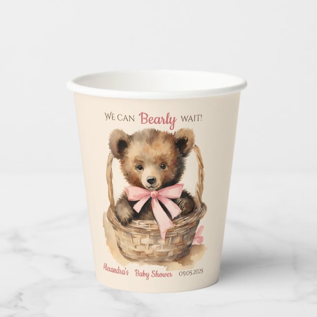 Baby Bear Cub Girl Babydusche Pappbecher (Vorderseite)