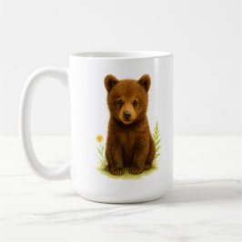 Baby Bear Cub in den Wildblumen Kaffeetasse