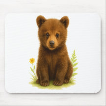 Baby Bear Cub in den Wildblumen