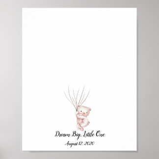 Baby Bear Fingerprint Gäestbook Poster