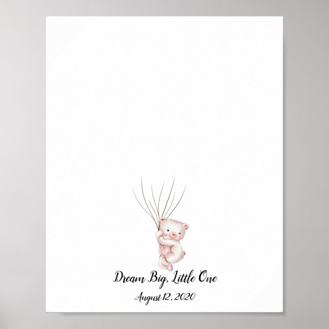 Baby Bear Fingerprint Gäestbook Poster (Vorne)