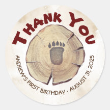 Baby Bear Foot Print Geburtstagsparty Danke