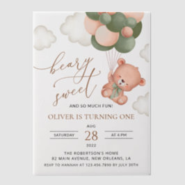 Baby Bear, Grüne Balloons, erster Geburtstag