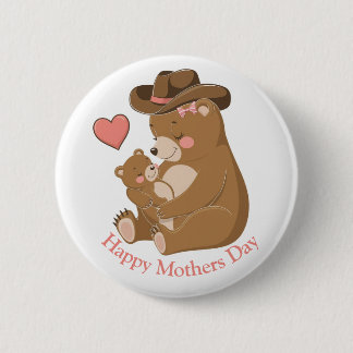 Baby Bear Happy Mother Day Button