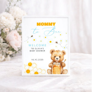 Baby Bear & Honey Girl, Boy Baby Dusche Willkommen Poster