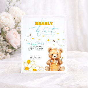 Baby Bear & Honey Girl, Boy Baby Dusche Willkommen Poster