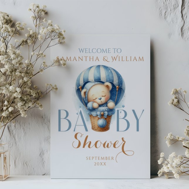 Baby Bear in Blue Hot Air Ballon Poster (Von Creator hochgeladen)