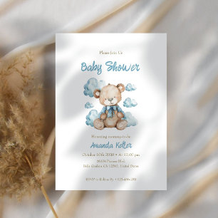 Baby Bear in Clouds Babydusche Einladung