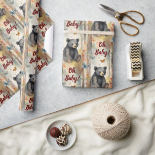 Baby Bear Oh Baby Gender Neutral Baby Dusche Geschenkpapier