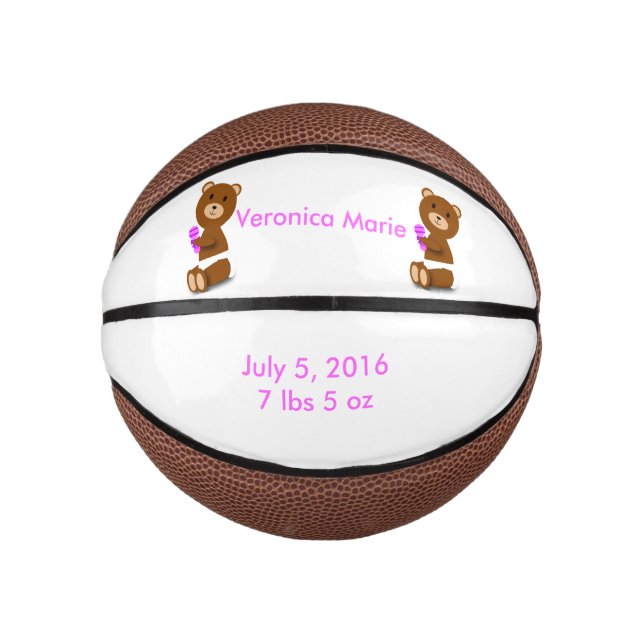 Baby Bear personalisieren Mini Basketball (Vorderseite)