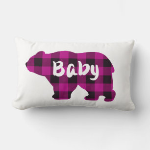 Baby Bear Pink und Black Country kariert Lendenkissen