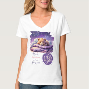 Baby Bear Schlafen Lila Galaxy Girl Babydusche T-Shirt