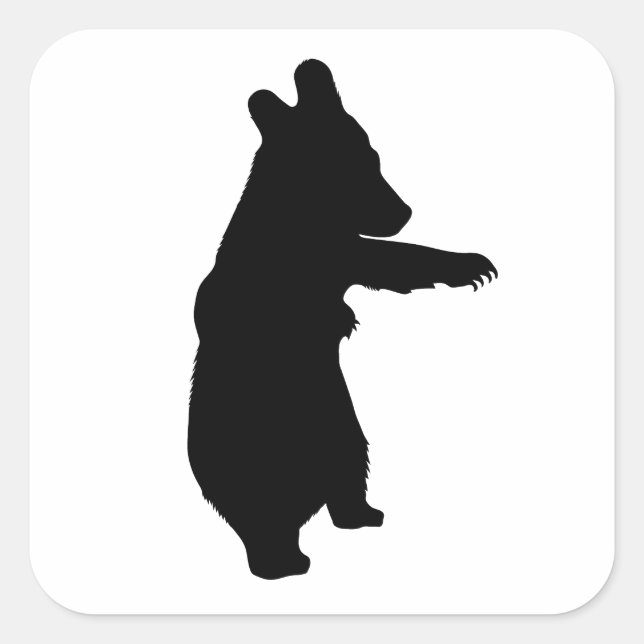 Baby Bear Silhouette Quadratischer Aufkleber (Vorderseite)