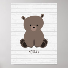 Baby Bear Wood Personalisierte Kinderzimmer Artwor Poster