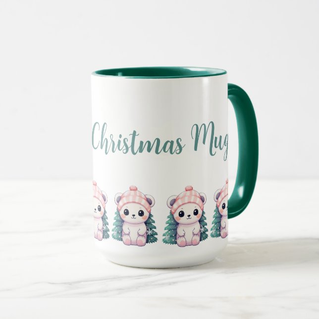 Baby Bear Xmas angepasst Tasse (VorderseiteRechts)