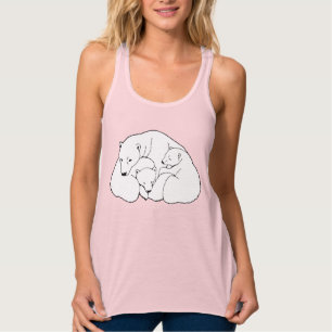 Baby Bears Art Tank Top Womens Wildlife Art Shirts