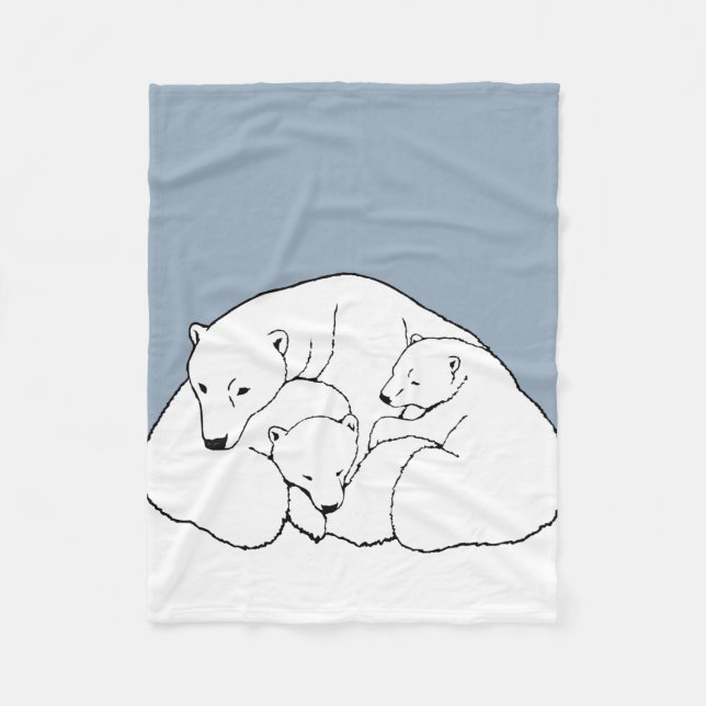 Baby Bears Blanket Polar Bear Art Fleece Blanket (Vorderseite)
