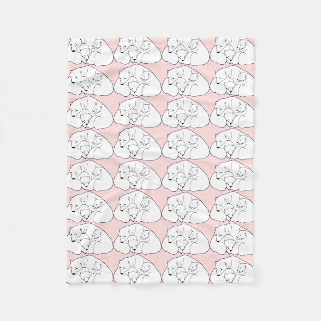 Baby Bears Blanket Polar Bear Art Fleece Blanket (Vorderseite)