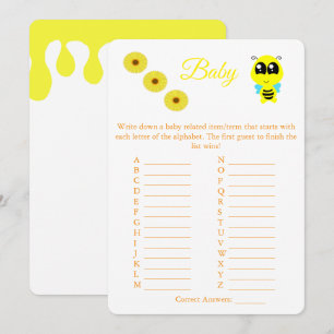 Baby Bee ABC Baby Shooting Game Card Flyer Einladung