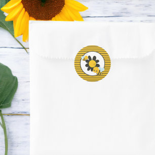 Baby Bee Baby Shower Party entpackt Runder Aufkleber