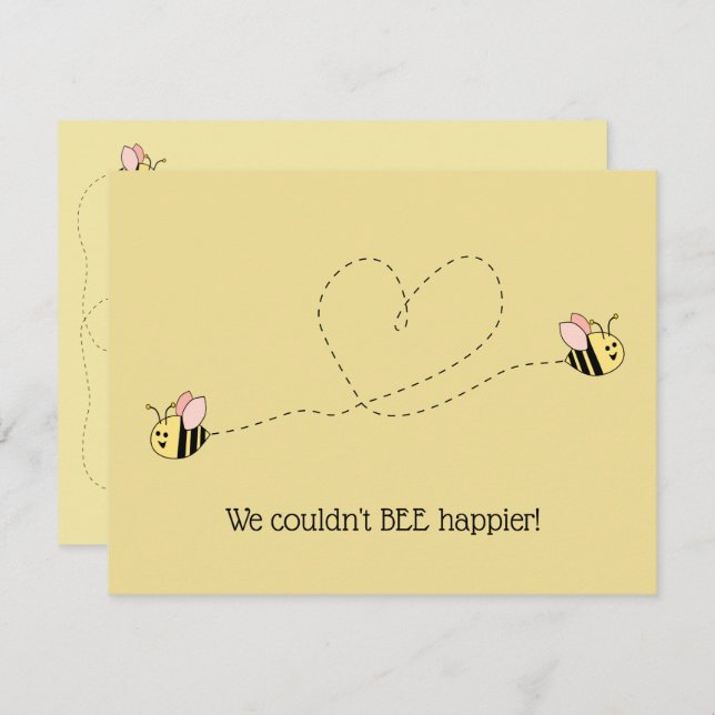 Baby Bee Girl Twins Einladung (Vorne/Hinten)