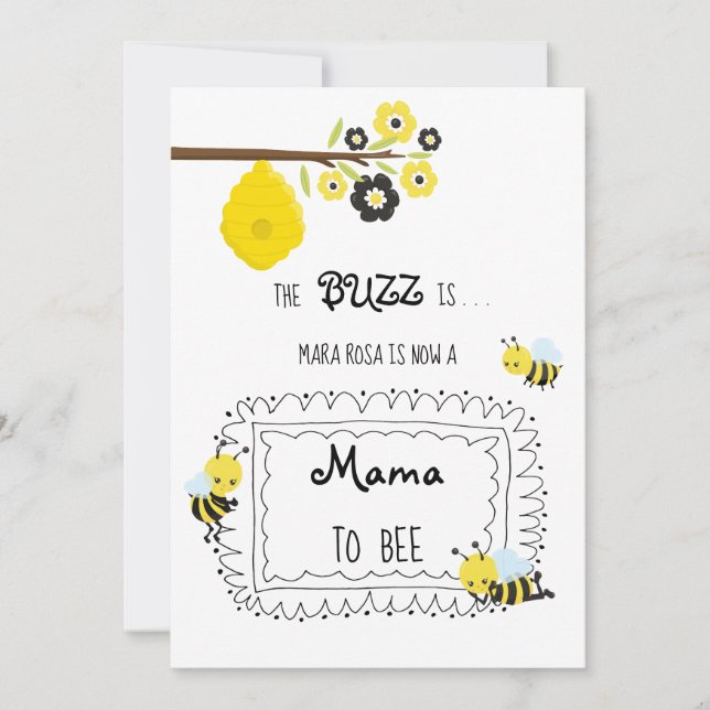 *~* Baby Bee MAMA to BEE Baby Shower Einladung (Vorderseite)