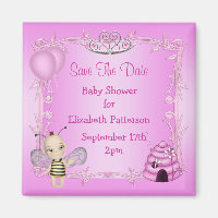 Baby Bee Pink Princess Baby Dusche Save the Date