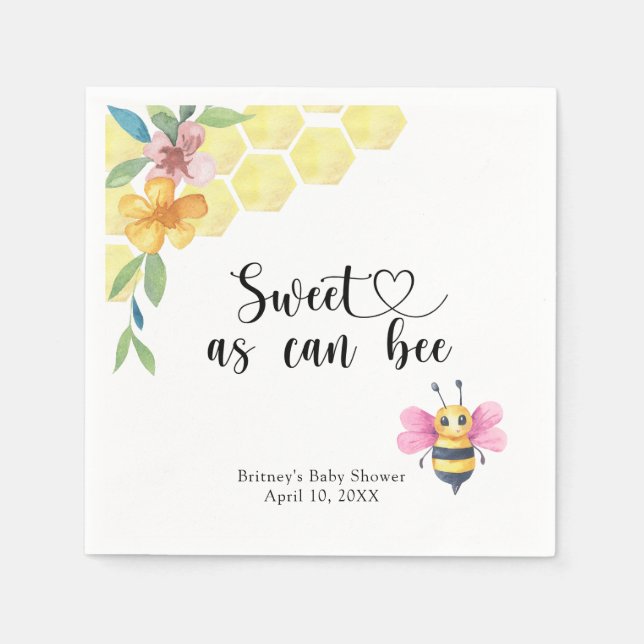 Baby Bee - sweet as can bee Serviette (Vorderseite)