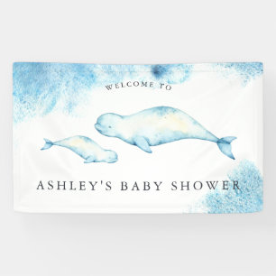 Baby Beluga Ozean-Baby-Shower-Willkommensbanner Banner