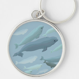 Baby Beluga-Wal-Schlüsselanhänger Wal-Kunst-Gesche Schlüsselanhänger