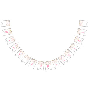 Baby besprühen Fahnen-rosa GoldConfetti Wimpelkette