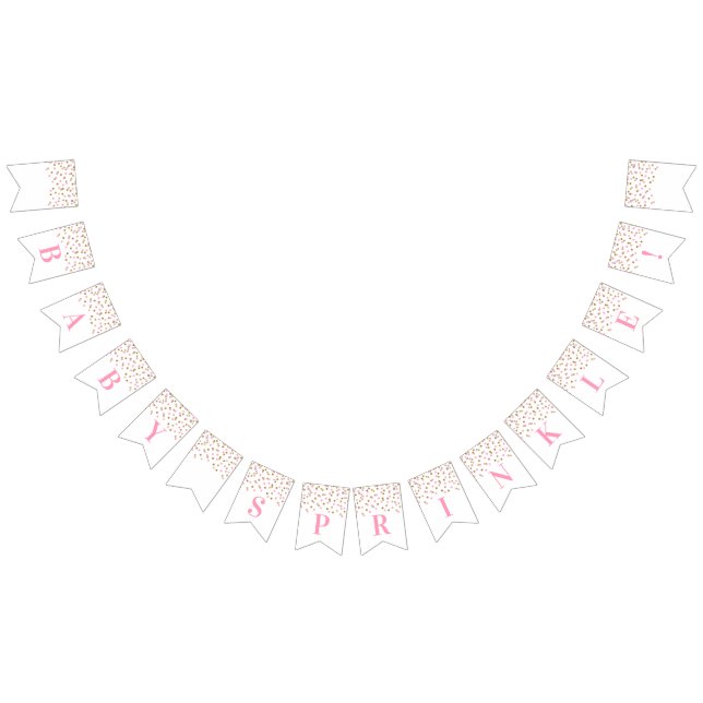 Baby besprühen Fahnen-rosa GoldConfetti Wimpelkette (Alle)