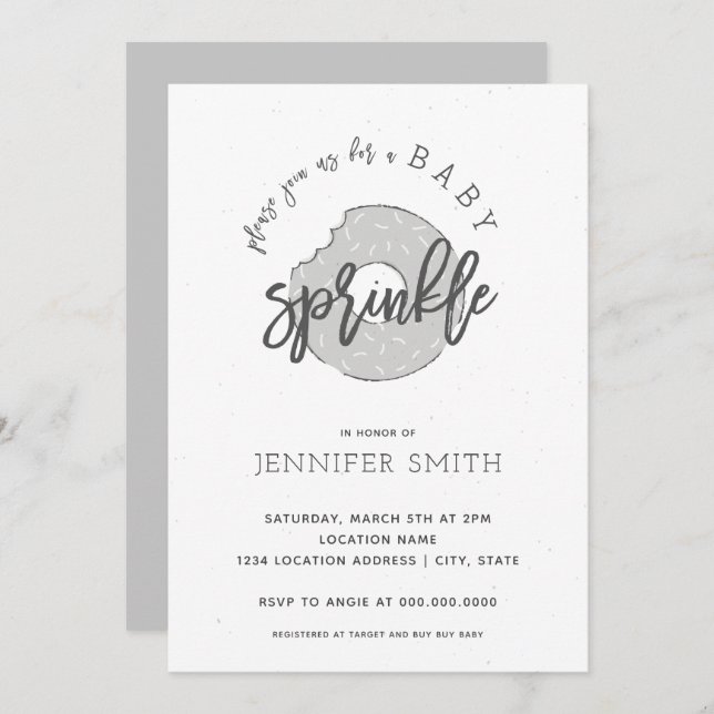 Baby besprühen Geschlechts-neutrale Einladung (Vorne/Hinten)
