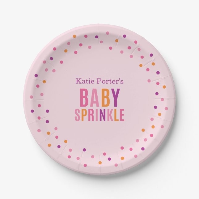 Baby besprühen rosa Mädchen-Babyparty-Platte Pappteller (Vorderseite)