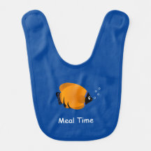 Baby Bib Orange Fish mit benutzerdefiniertem Text