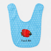 Baby Bib Red Fish mit benutzerdefiniertem Text