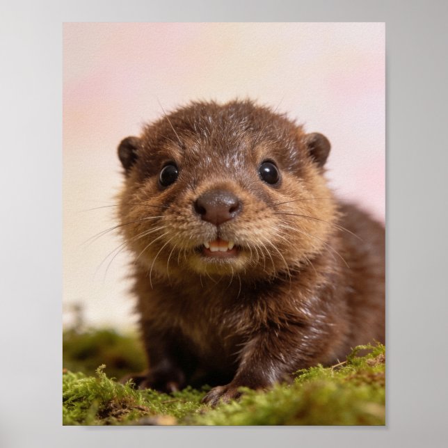 Baby-Biber-Kinderzimmer-Wandkunst-Druck Poster (Vorne)