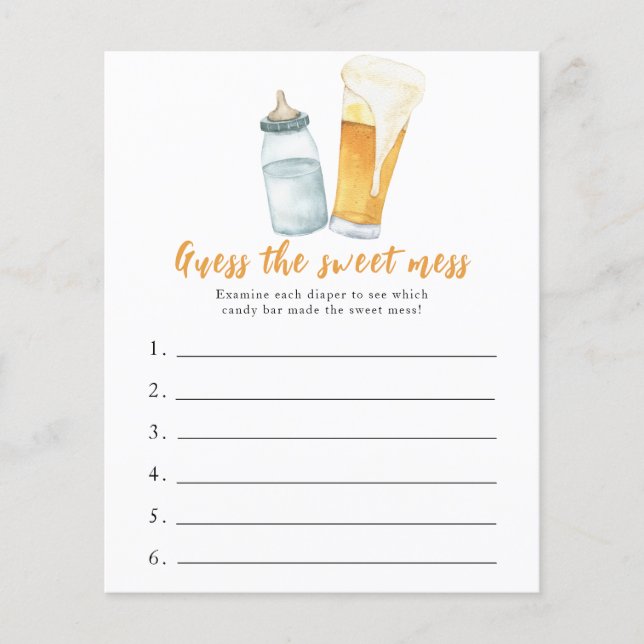 Baby Bierbrause Raten Sie das süße Schlamaspiel (Vorderseite)