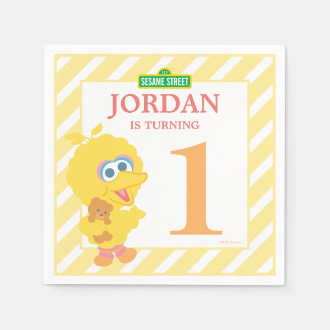 Baby Big Bird Geburtstagspapier Napkins Serviette (Vorderseite)