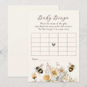 Baby Bingo Baby Shower Game Bee Wildblume Floral Einladung