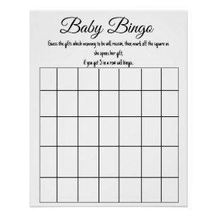 Baby-Bingo-Baby-Shower-Spiel Poster