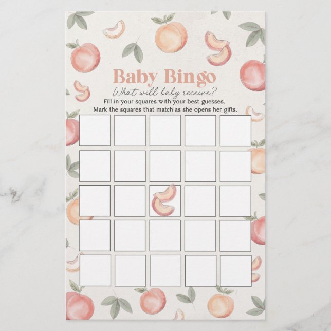 Baby-Bingo-Babydusche (Vorderseite)
