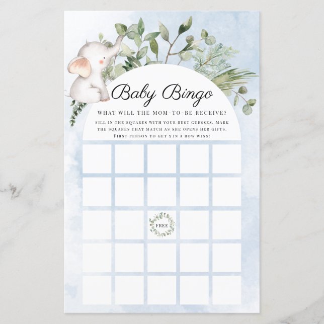 Baby Bingo Elephant Boy Blue Baby Showspiel (Vorderseite)