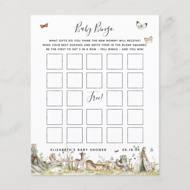 Baby Bingo | Floral Baby Shooting Game (Vorderseite)