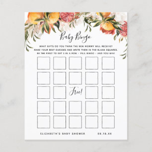 Baby Bingo   Florales Babyshower-Spiel