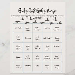 Baby Bingo für Duck-Babydusche