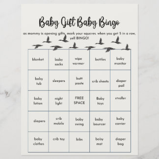 Baby Bingo für Duck-Babydusche